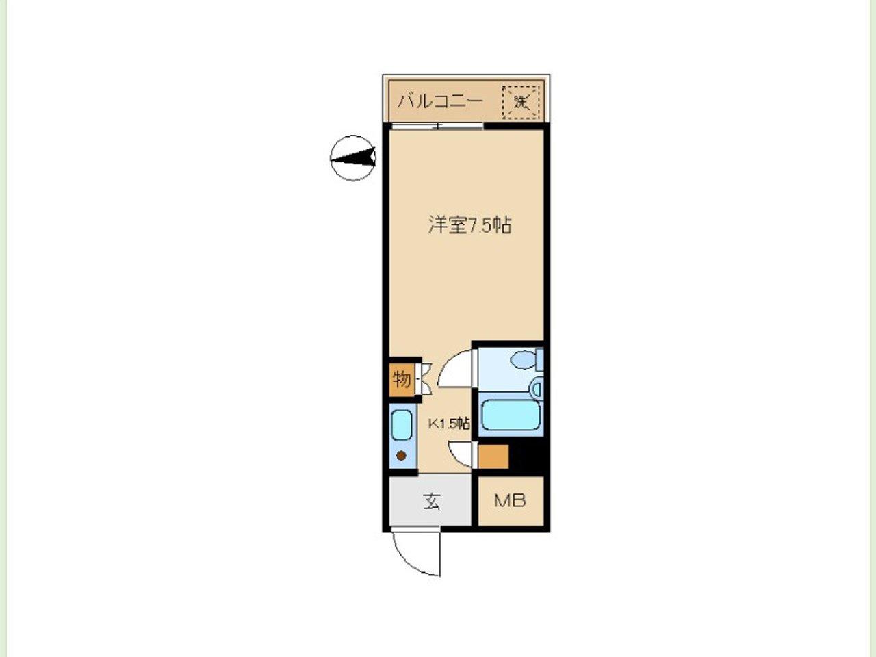 山中ハイツ(1K/3階)の間取り写真