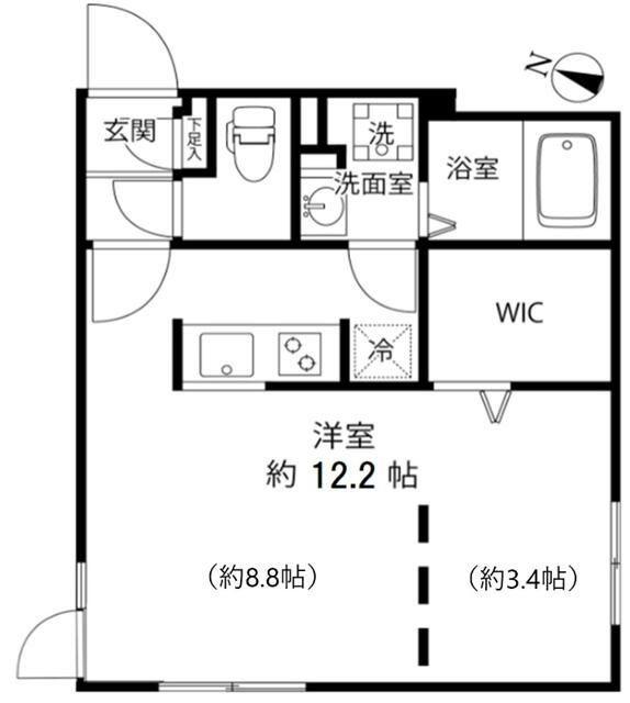 ブランシェ笹塚(ワンルーム/4階)の間取り写真