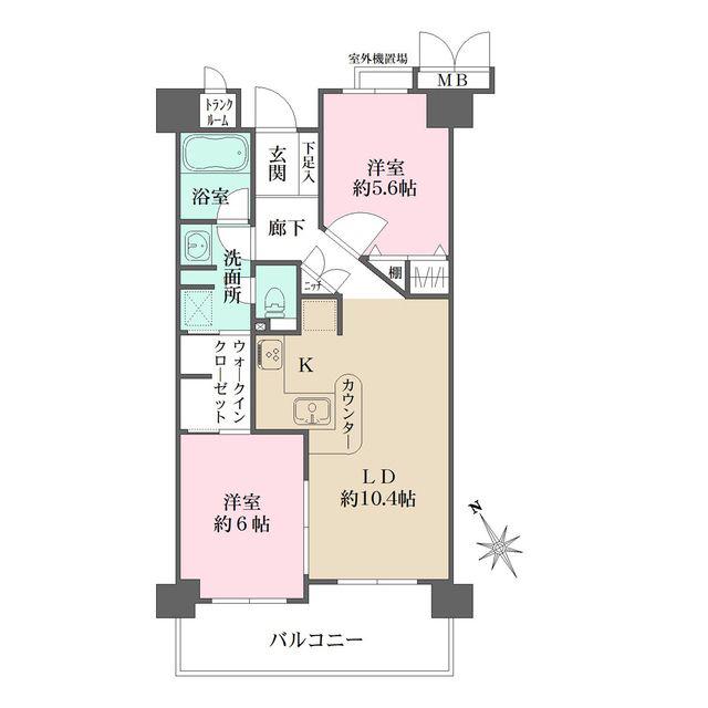 レピア出来島(2LDK/4階)の間取り写真