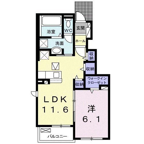 サン ガーデン I(1LDK/1階)の間取り写真