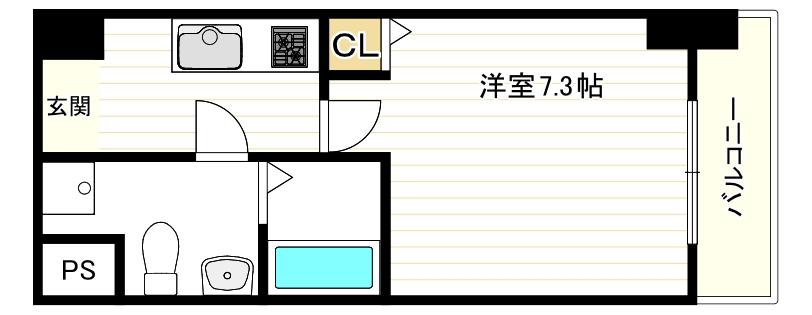 ヴェッセル西九条(1K/4階)の間取り写真