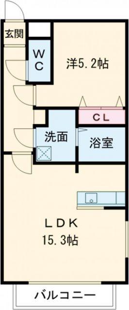 コッコラーレ(1LDK/2階)の間取り写真