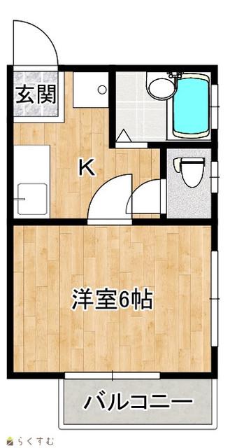 レイクサイド川崎(1K/2階)の間取り写真