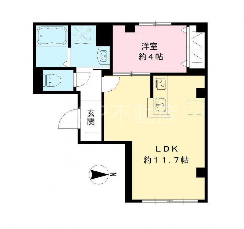 結城野ベース(1LDK/1階)の間取り写真
