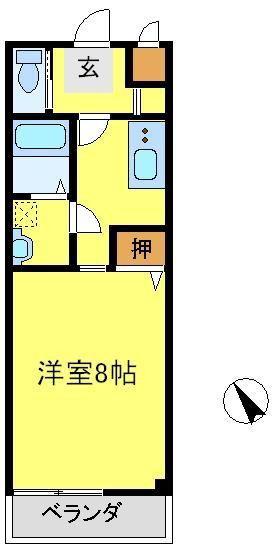 LOHAS・I・V(1K/2階)の間取り写真