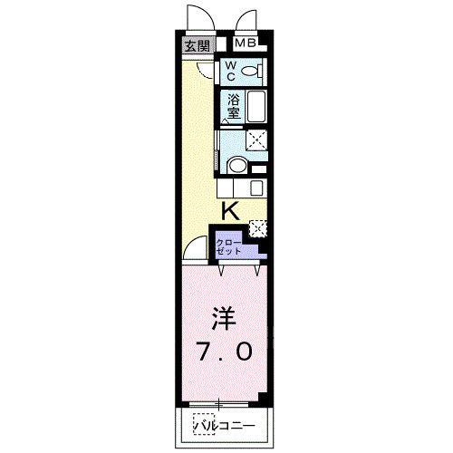 メープル神戸住吉(1K/1階)の間取り写真