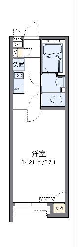 クレイノウィル大和(1K/1階)の間取り写真