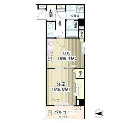 CASA MIA(1DK/4階)の間取り写真