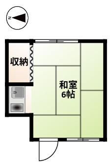 丸山アパート(ワンルーム/2階)の間取り写真