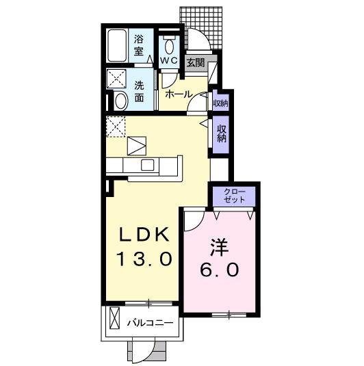プリムラ梶島(1LDK/1階)の間取り写真