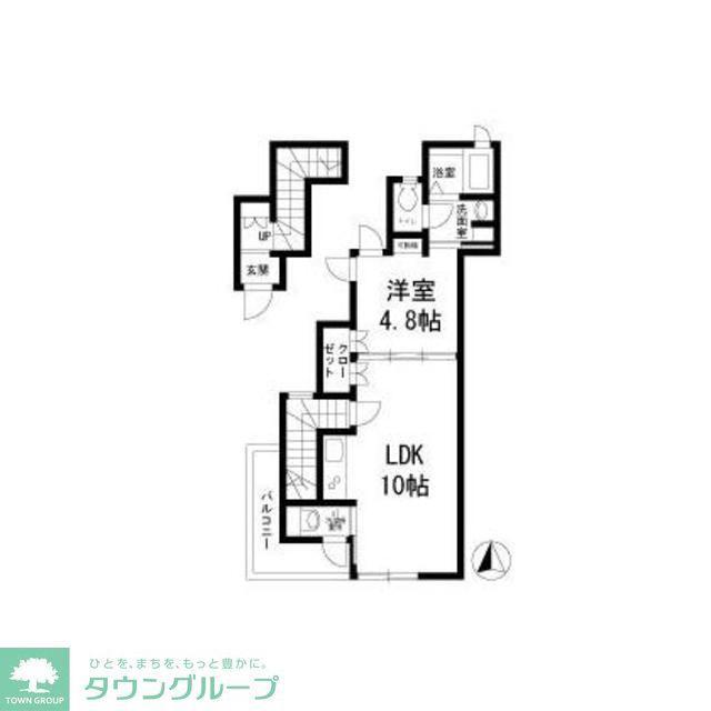 パセオ自由が丘(1LDK/2階)の間取り写真