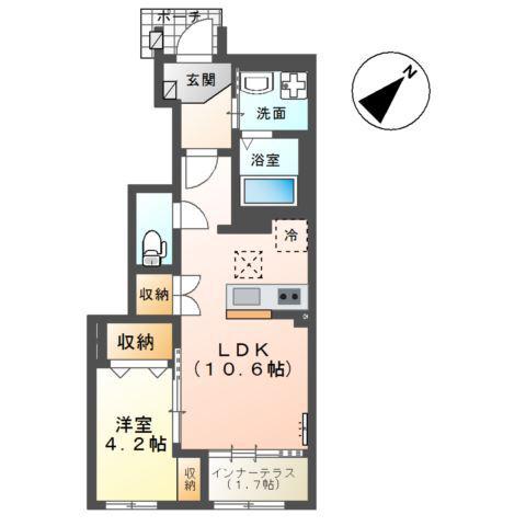 シュリールY・K(1LDK/1階)の間取り写真