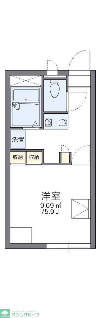 レオパレスヒキリモ(1K/2階)の間取り写真