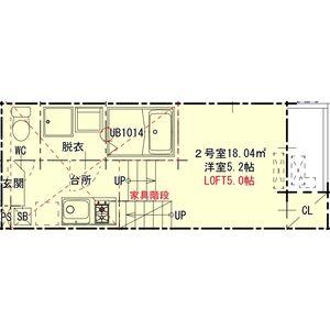 ハーモニーテラス二ツ橋(1SK/1階)の間取り写真