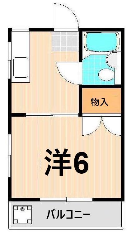 第2成和ハイツ(1K/2階)の間取り写真