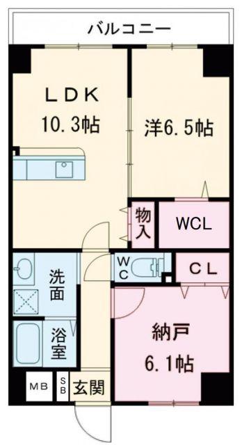 クローバー・グランツ新金岡(2SLDK/2階)の間取り写真