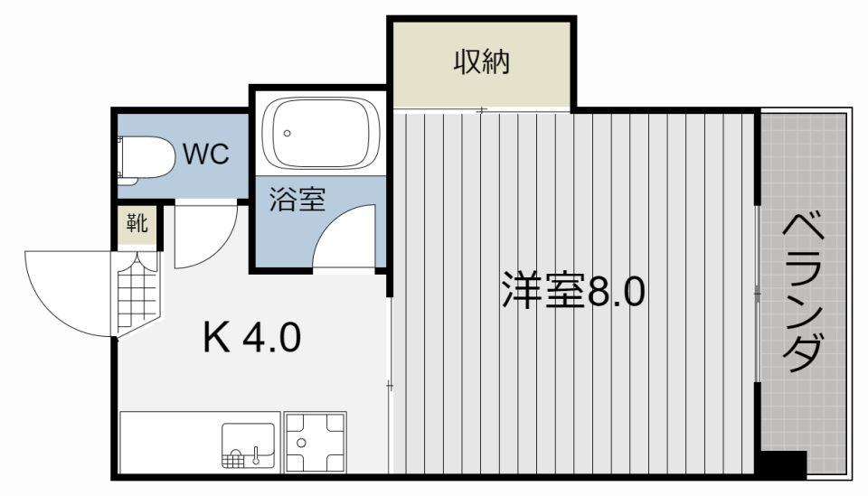 赤塚ビル(1K/3階)の間取り写真