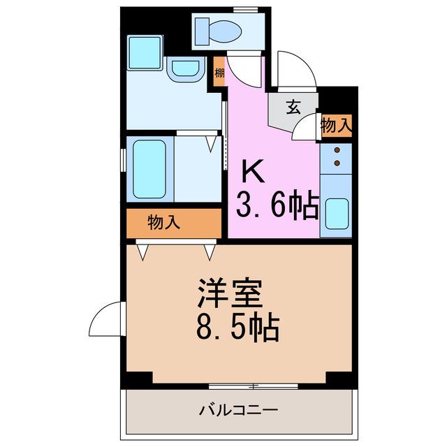 ジラソーレ(1K/2階)の間取り写真