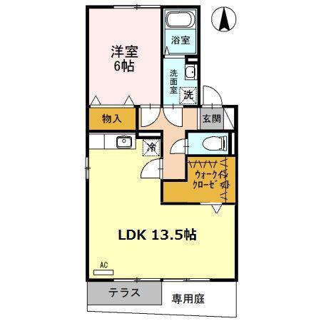 セジュールMY(1LDK/1階)の間取り写真