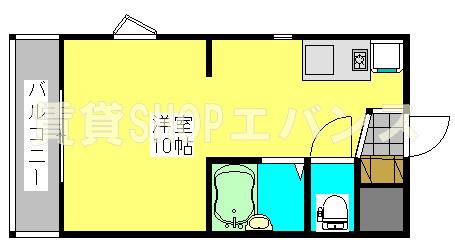 ハイネス津田沼(ワンルーム/2階)の間取り写真