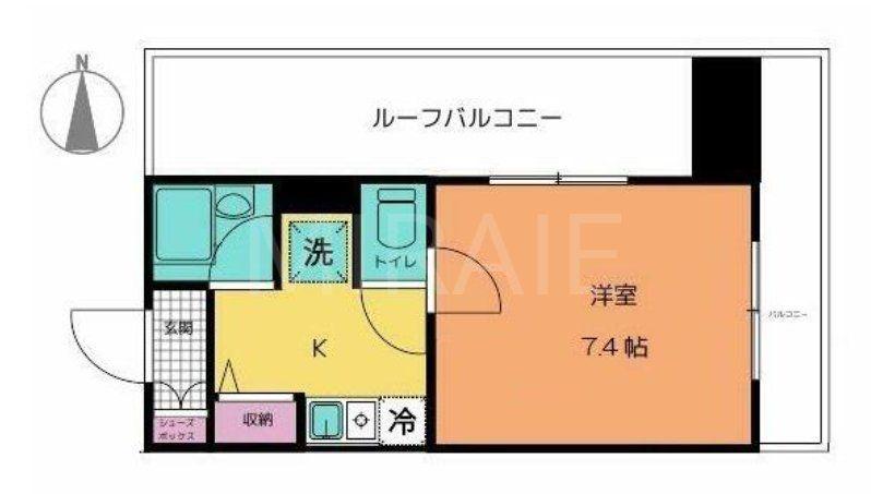 湘南パールマンション(1K/9階)の間取り写真