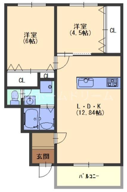 フォルトゥーナ(2LDK/1階)の間取り写真