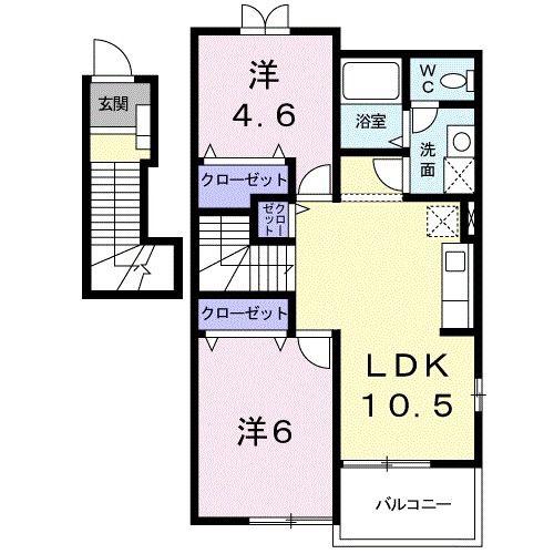 リビエール(2LDK/2階)の間取り写真