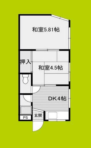 山宗マンション(2DK/2階)の間取り写真