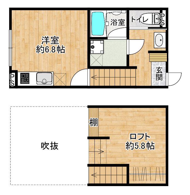 ヴィオラ(ワンルーム/1階)の間取り写真