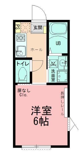 クレスタ鴨居(1K/1階)の間取り写真