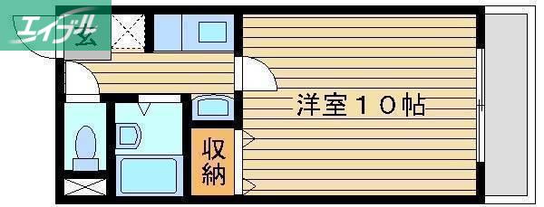 アジュール下中野(1K/3階)の間取り写真