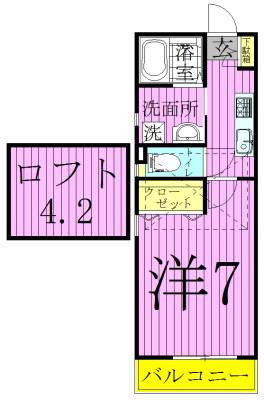 フォーシーズン梅田(1K/2階)の間取り写真