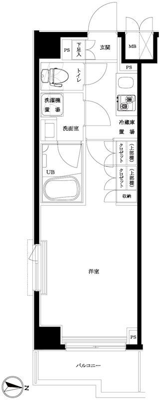 ルーブル川崎八番館(1K/5階)の間取り写真