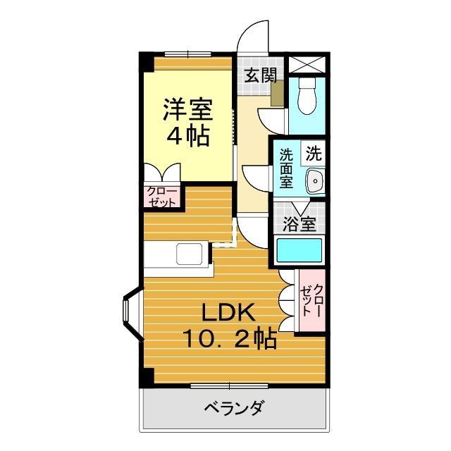 アシューレ伊倉(1LDK/2階)の間取り写真