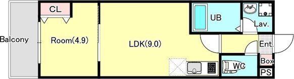 ジーメゾン春日部豊町(1LDK/2階)の間取り写真