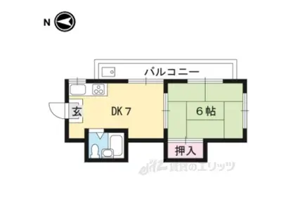 三浦ハイツ(1DK/2階)の間取り写真