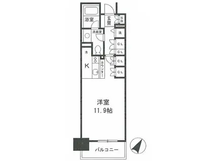 HF新横浜レジデンス(1K/8階)の間取り写真