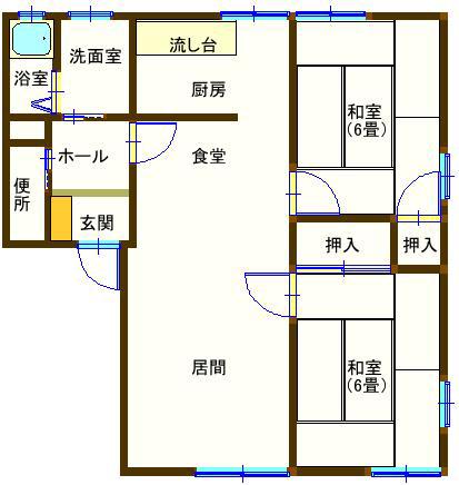 ラフォーレ大前5(2LDK/1階)の間取り写真