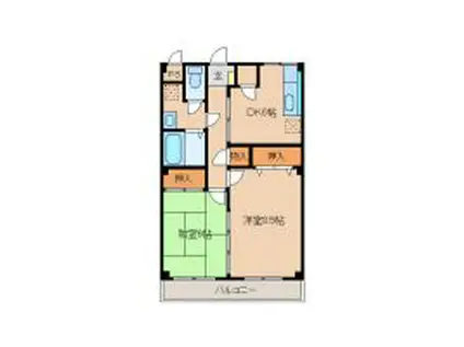 グリーンヒル(2DK/1階)の間取り写真