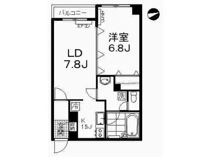 アトランテ東麻布(1LK/4階)の間取り写真