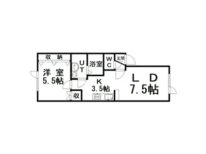 ペットハウス寿(1LDK/1階)の間取り写真