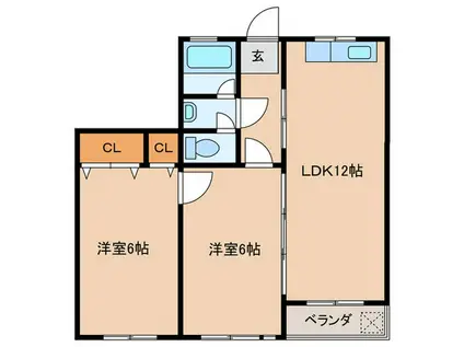 佃マンション(2LDK/1階)の間取り写真
