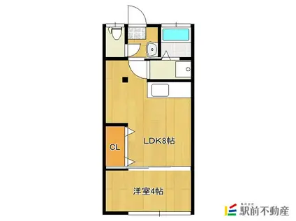 川崎アパート(1LDK/2階)の間取り写真