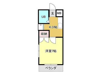上杉コーポ(1K/3階)の間取り写真