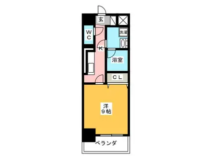 リバシィ―浦和常盤(1K/8階)の間取り写真