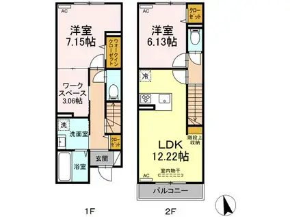 グラナーデ高井戸東(2LDK/1階)の間取り写真