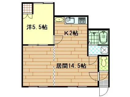 ランブラス(1LDK/1階)の間取り写真