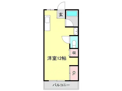 コーポ早坂(ワンルーム/3階)の間取り写真
