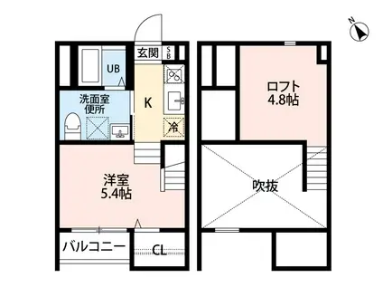 A・CORSO 八田(ワンルーム/2階)の間取り写真