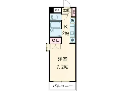 第7宮田追分マンション(1K/7階)の間取り写真